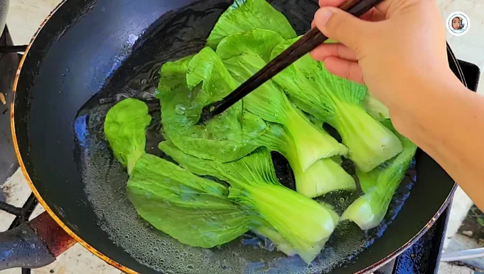 Boil vegetables (e.g., kale) for 1-2 minutes.