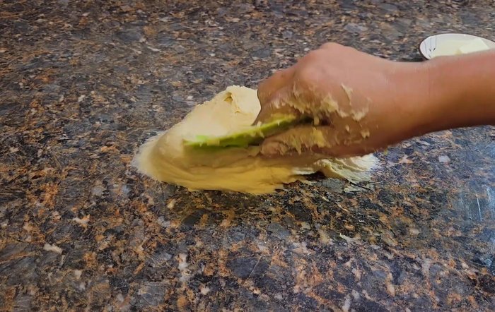 Add softened unsalted butter and knead for another 5 minutes. [173.12]