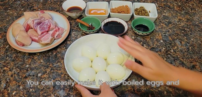 Peel the boiled eggs.